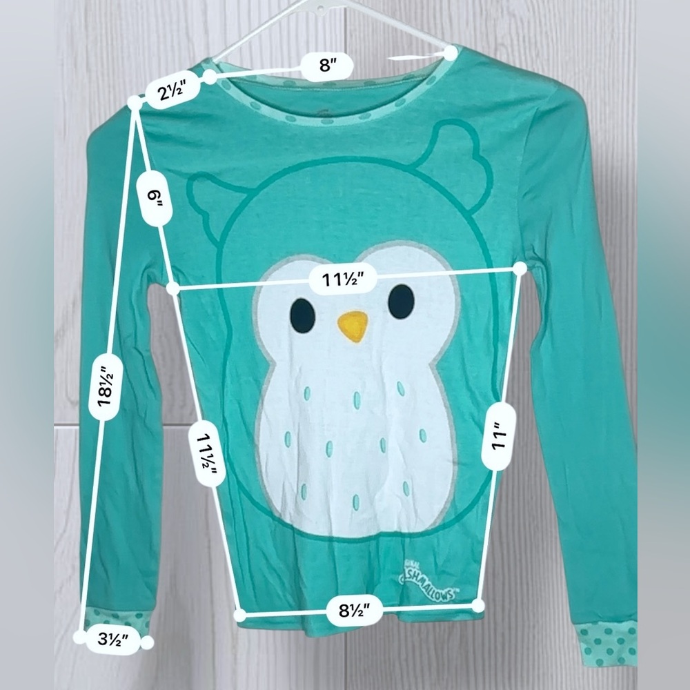SQUISHMALLOW Girls Long Sleeve Pajama Top - Picture 6 of 6